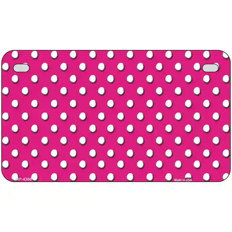 Pink White Polka Dot Metal Novelty License Plate 7" x 4" (MP)