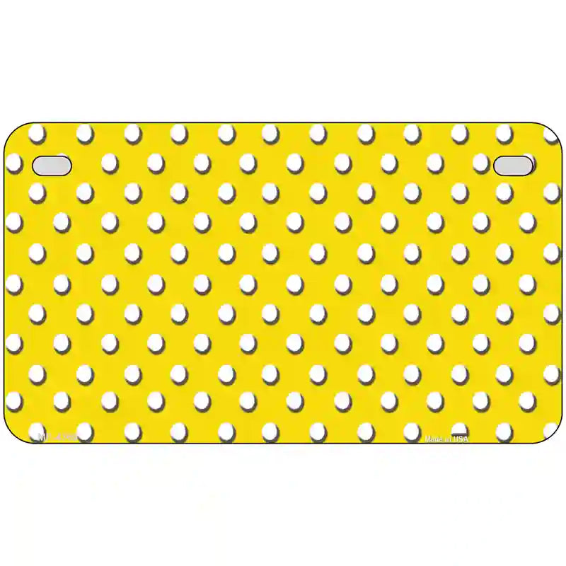 Yellow White Polka Dot Metal Novelty License Plate LP-4369 7" x 4" (MP)