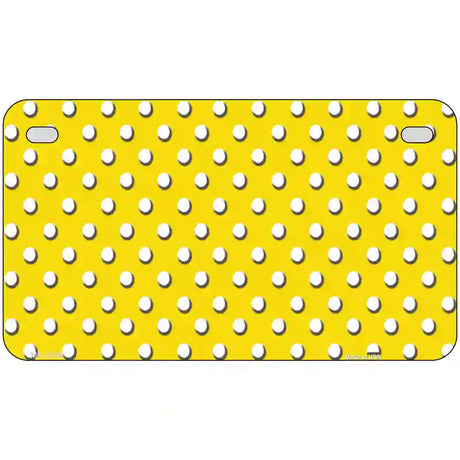 Yellow White Polka Dot Metal Novelty License Plate LP-4369 7" x 4" (MP)