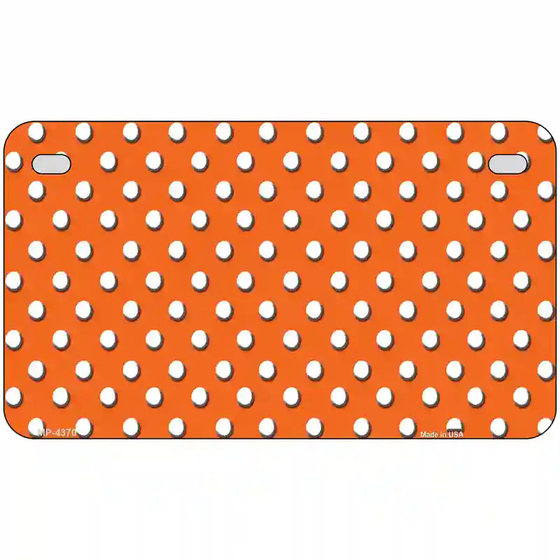 Orange White Polka Dot Metal Novelty License Plate LP-4370 7" x 4" (MP)