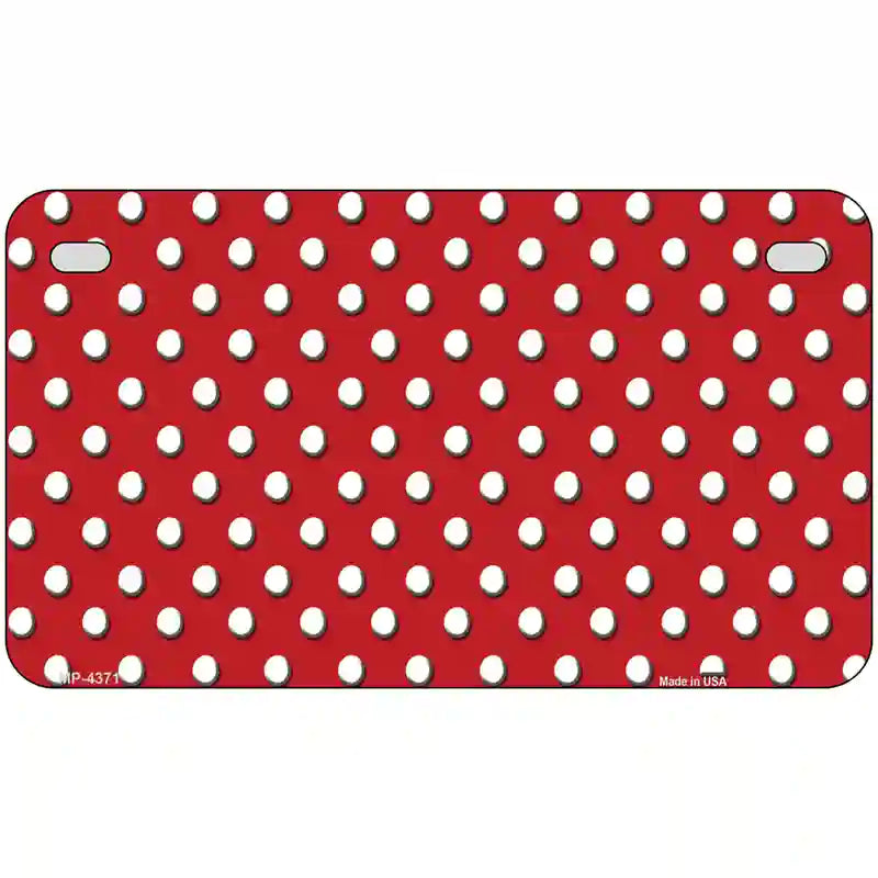 Red White Polka Dot Metal Novelty License Plate LP-4371 7" x 4" (MP)