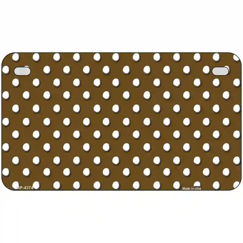 Brown White Polka Dot Metal Novelty License Plate LP-4374 7" x 4" (MP)