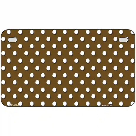 Brown White Polka Dot Metal Novelty License Plate LP-4374 7" x 4" (MP)