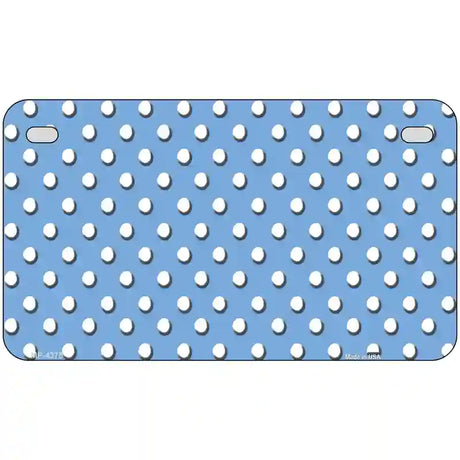 Light Blue White Polka Dot Metal Novelty License Plate LP-4375 7" x 4" (MP)