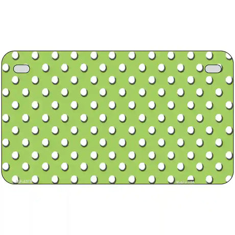 Lime Green White Polka Dot Metal Novelty License Plate 7" x 4" (MP)