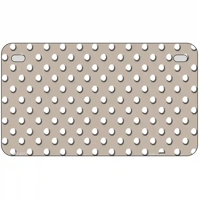 Tan White Polka Dot Metal Novelty License Plate LP-4377 7" x 4" (MP)