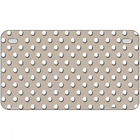 Tan White Polka Dot Metal Novelty License Plate LP-4377 7" x 4" (MP)