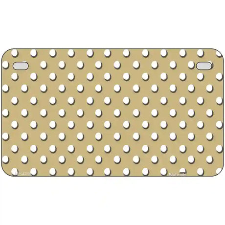 Gold White Polka Dot Metal Novelty License Plate LP-4378 7" x 4" (MP)