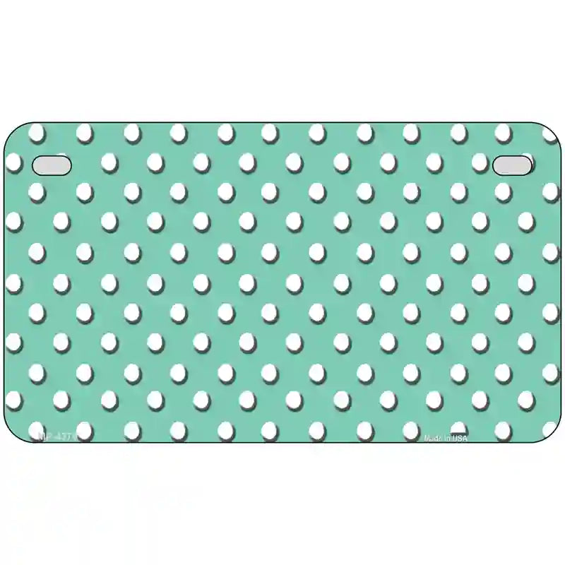 Mint White Polka Dot Metal Novelty License Plate LP-4379 7" x 4" (MP)