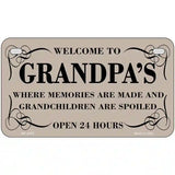 Welcome To Grandpas Metal Novelty License Plate 7" x 4" (MP)