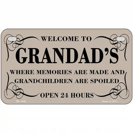 Welcome To Grandads Metal Novelty License Plate 7" x 4" (MP)