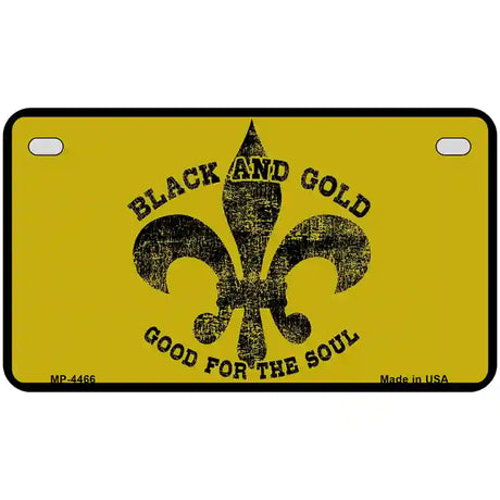 Saints Fleur De Lis Gold Metal Novelty License Plate 7" x 4" (MP)