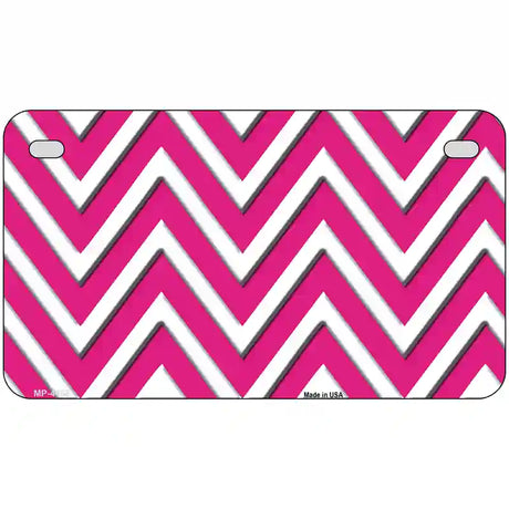 Pink White Chevron Metal Novelty License Plate LP-4468 7" x 4" (MP)