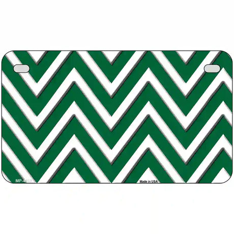 Green White Chevron Metal Novelty License Plate LP-4469 7" x 4" (MP)