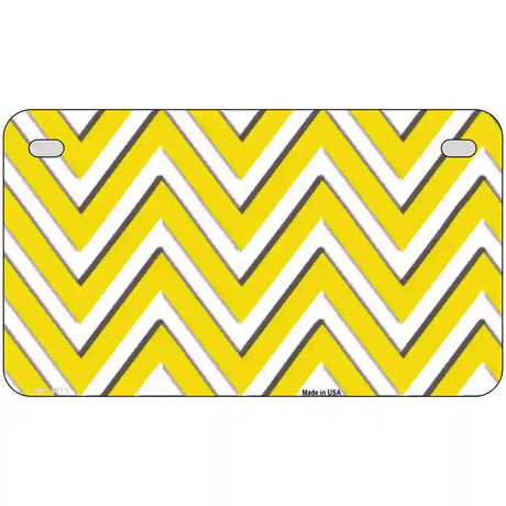 Yellow White Chevron Metal Novelty License Plate LP-4471 7" x 4" (MP)