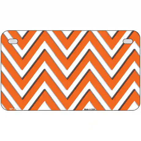 Orange White Chevron Metal Novelty License Plate LP-4472 7" x 4" (MP)