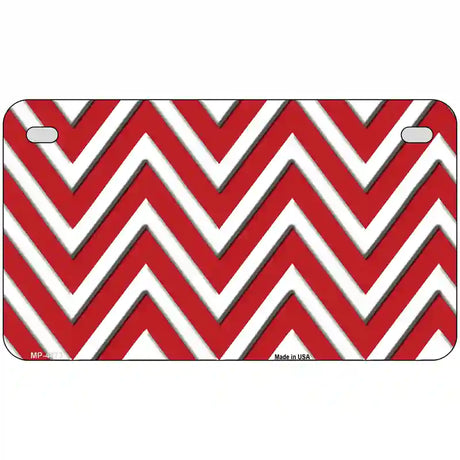 Red White Chevron Metal Novelty License Plate LP-4473 7" x 4" (MP)