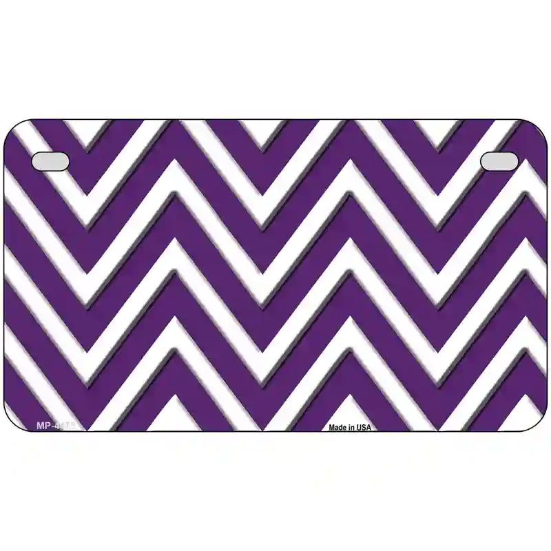 Purple White Chevron Metal Novelty License Plate LP-4475 7" x 4" (MP)