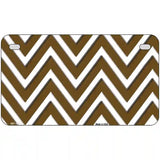 Brown White Chevron Metal Novelty License Plate LP-4476 7" x 4" (MP)