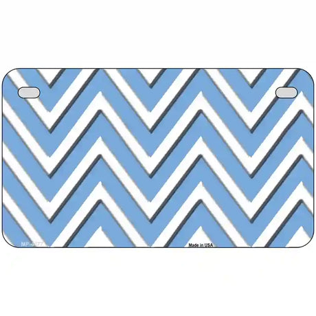 Light Blue White Chevron Metal Novelty License Plate LP-4477 7" x 4" (MP)