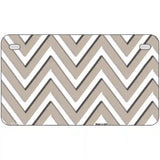 Tan White Chevron Metal Novelty License Plate LP-4479 7" x 4" (MP)