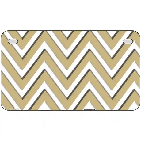 Gold White Chevron Metal Novelty License Plate LP-4480 7" x 4" (MP)