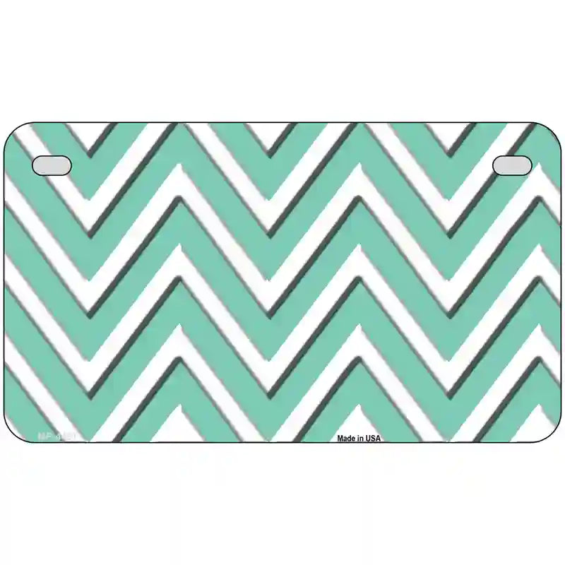 Mint White Chevron Metal Novelty License Plate LP-4481 7" x 4" (MP)