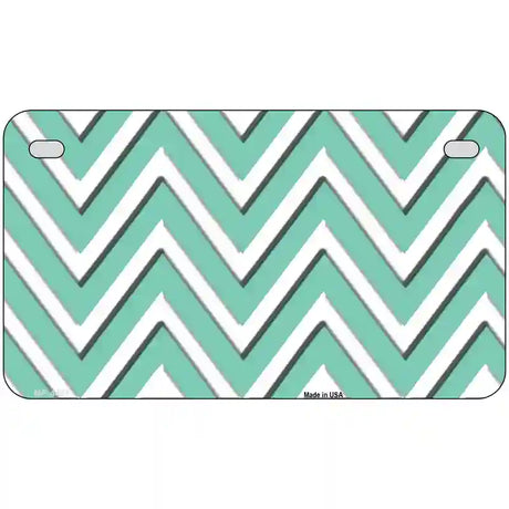 Mint White Chevron Metal Novelty License Plate LP-4481 7" x 4" (MP)