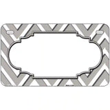 Grey White Chevron Center Scallop Metal Novelty License Plate 7" x 4" (MP)