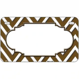 Brown White Chevron Center Scallop Metal Novelty License Plate 7" x 4" (MP)