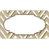 Gold White Chevron Center Scallop Metal Novelty License Plate 7" x 4" (MP)