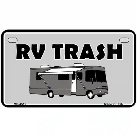 RV Trash Aluminum Automotive Novelty License Plate 7" x 4" (MP)