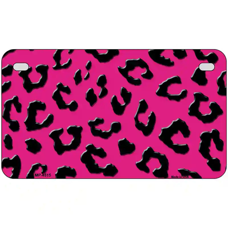 Pink Black Cheetah Metal Novelty License Plate 7" x 4" (MP)