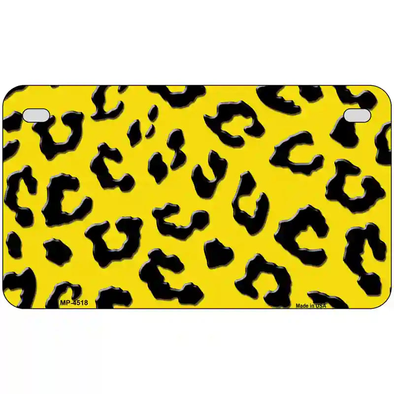 Yellow Black Cheetah Metal Novelty License Plate 7" x 4" (MP)