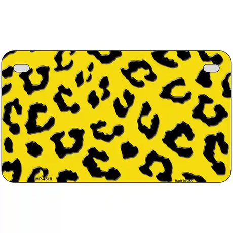 Yellow Black Cheetah Metal Novelty License Plate 7" x 4" (MP)