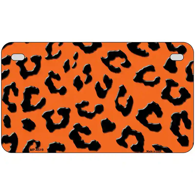 Orange Black Cheetah Metal Novelty License Plate 7" x 4" (MP)