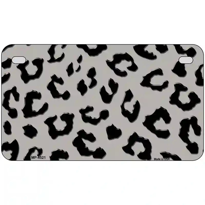 Grey Black Cheetah Metal Novelty License Plate 7" x 4" (MP)