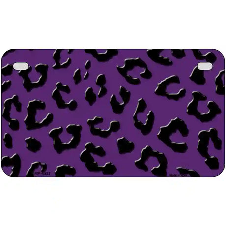 Purple Black Cheetah Metal Novelty License Plate 7" x 4" (MP)