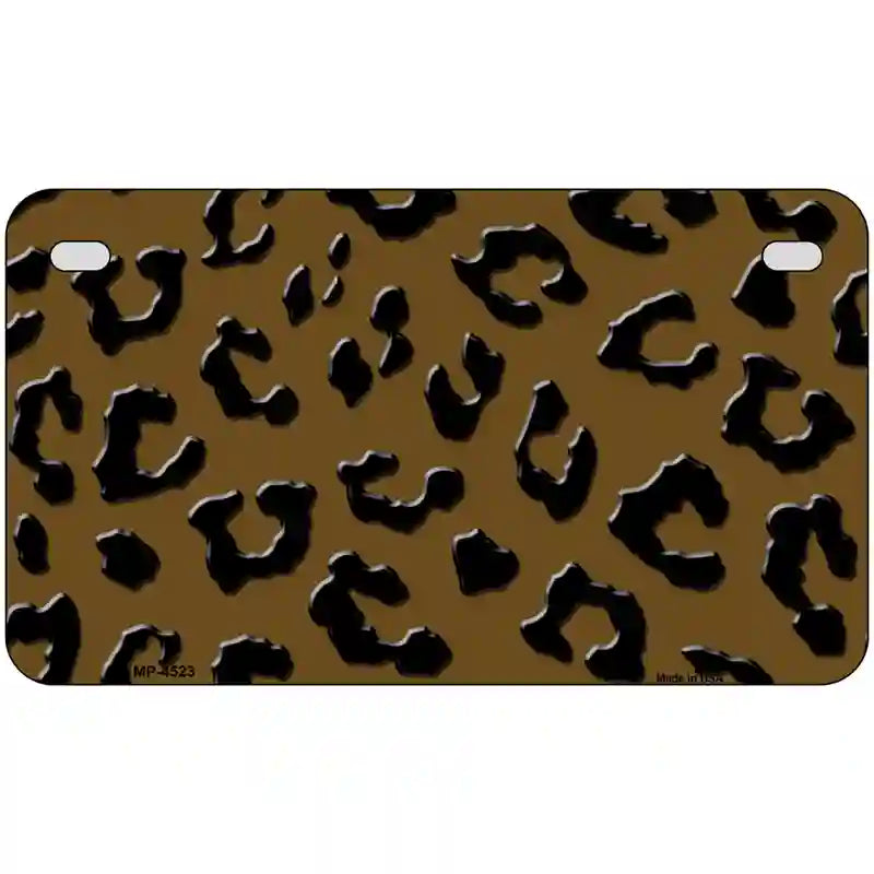 Brown Black Cheetah Metal Novelty License Plate 7" x 4" (MP)