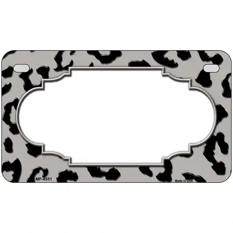 Grey Black Cheetah Scallop Metal Novelty License Plate 7" x 4" (MP)