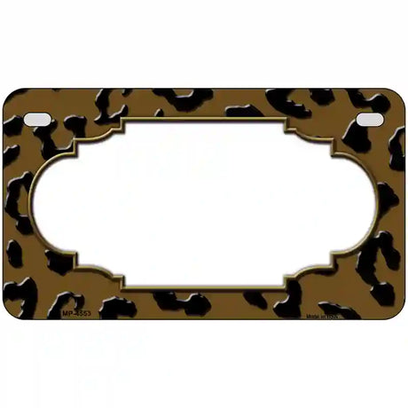 Brown Black Cheetah Scallop Metal Novelty License Plate 7" x 4" (MP)