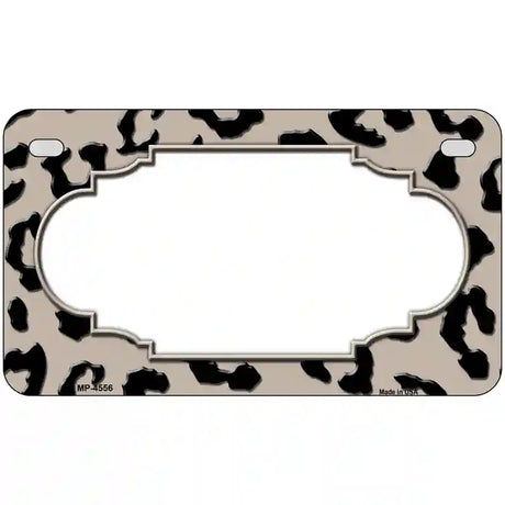 Tan Black Cheetah Scallop Metal Novelty License Plate 7" x 4" (MP)