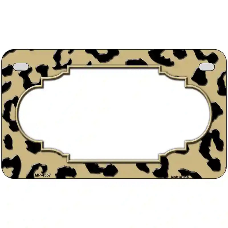 Gold Black Cheetah Scallop Metal Novelty License Plate 7" x 4" (MP)