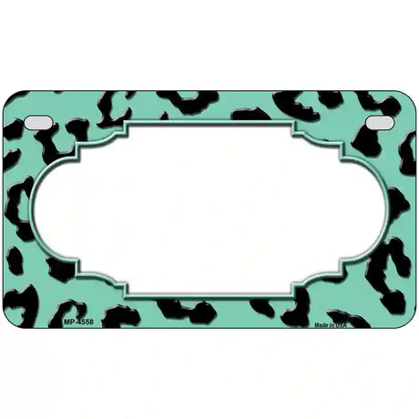 Mint Black Cheetah Scallop Metal Novelty License Plate 7" x 4" (MP)