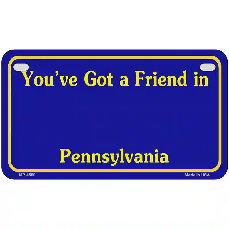 Pennsylvania Blue Blank Novelty Metal License Plate 7" x 4" (MP)