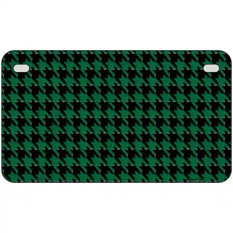 Green Black Houndstooth Metal Novelty License Plate 7" x 4" (MP)