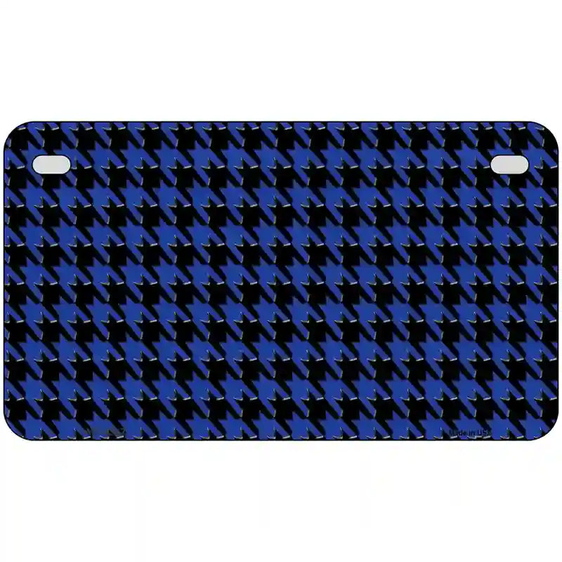 Blue Black Houndstooth Metal Novelty License Plate 7" x 4" (MP)