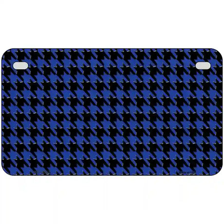 Blue Black Houndstooth Metal Novelty License Plate 7" x 4" (MP)