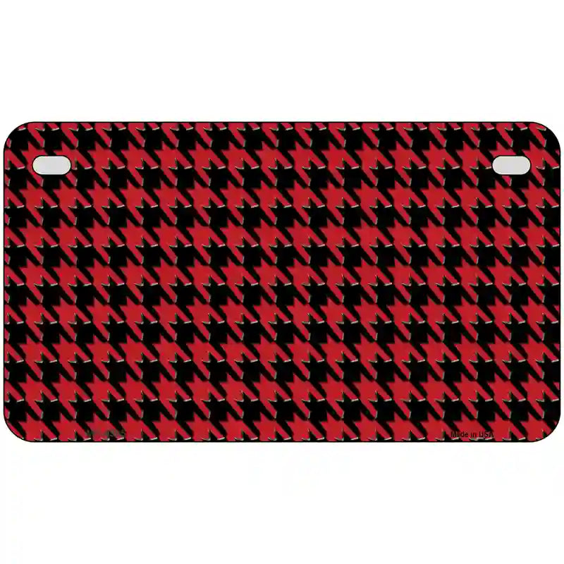 Red Black Houndstooth Metal Novelty License Plate 7" x 4" (MP)