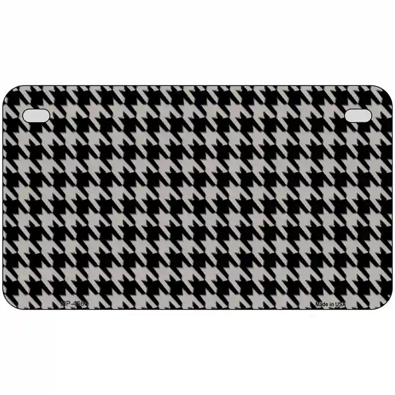 Grey Black Houndstooth Metal Novelty License Plate 7" x 4" (MP)